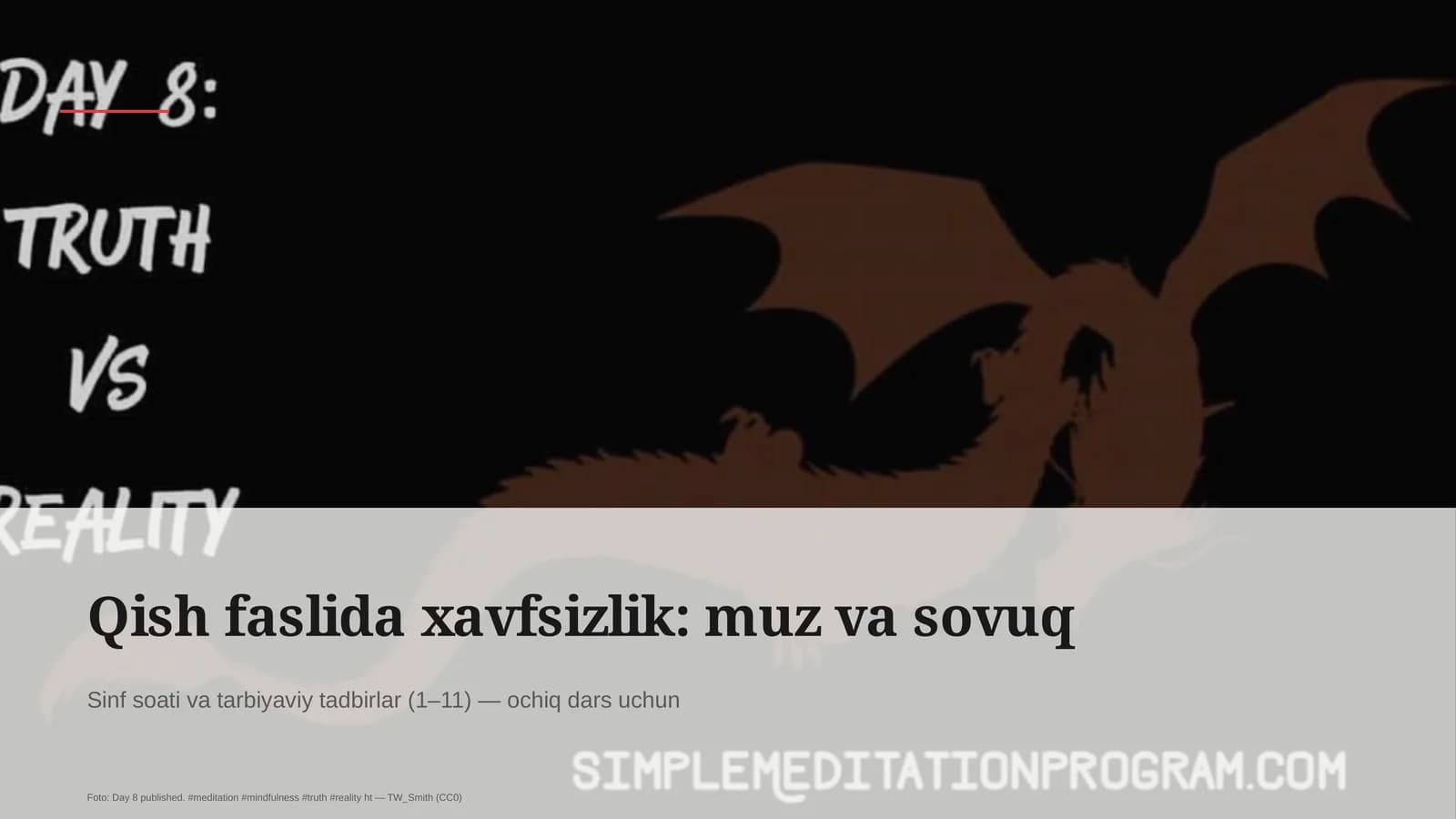Qish faslida xavfsizlik: muz va sovuq