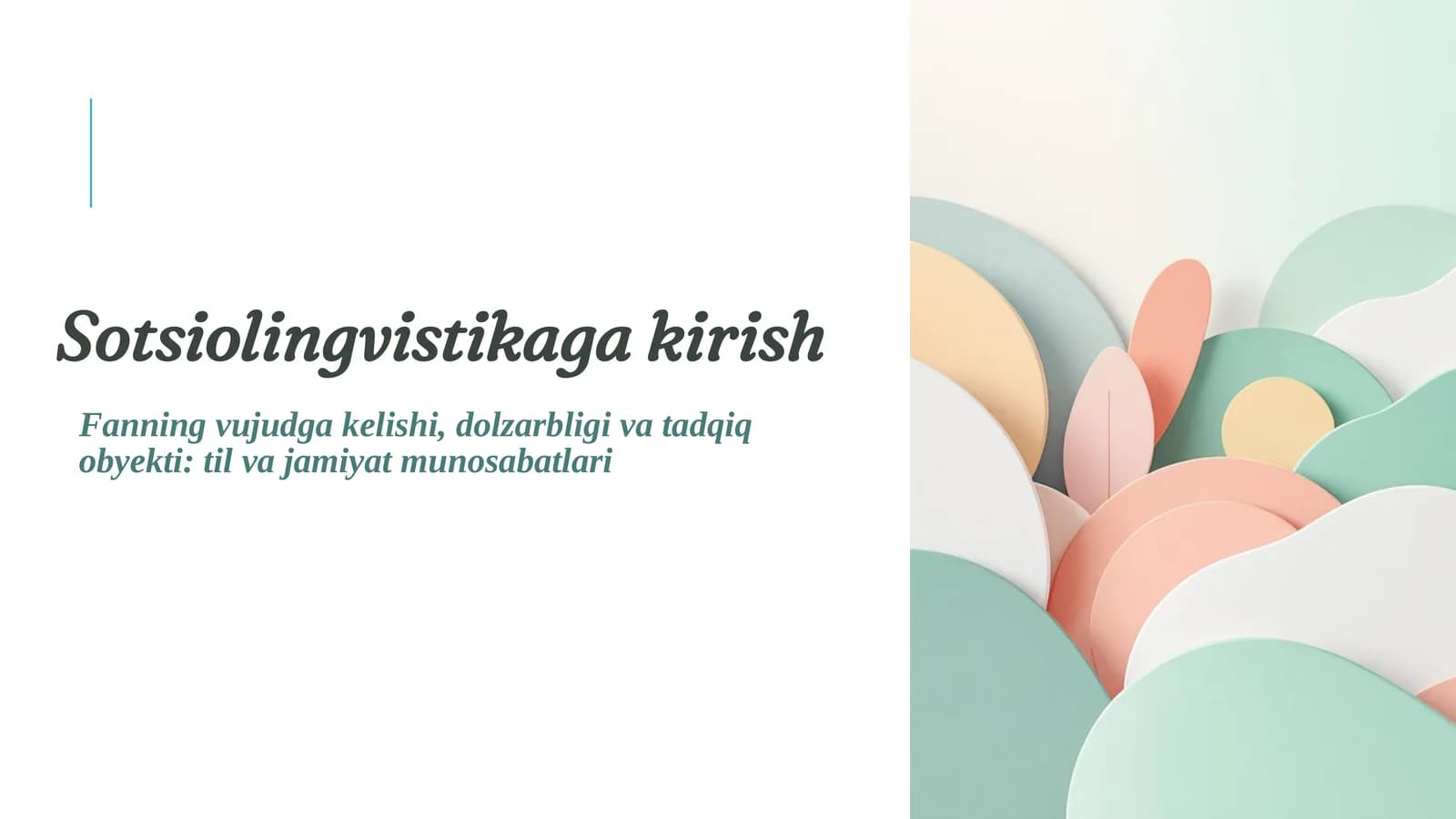 Sotsiolingvistikaga kirish