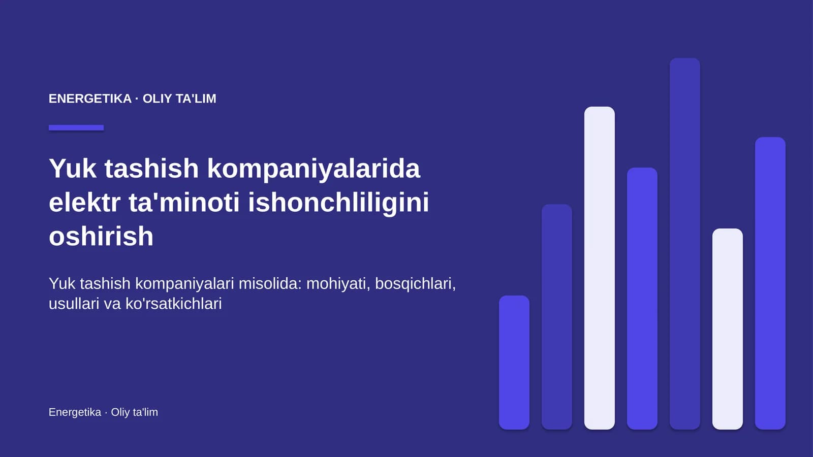 Yuk tashish kompaniyalarida elektr ta'minoti ishonchliligini oshirish