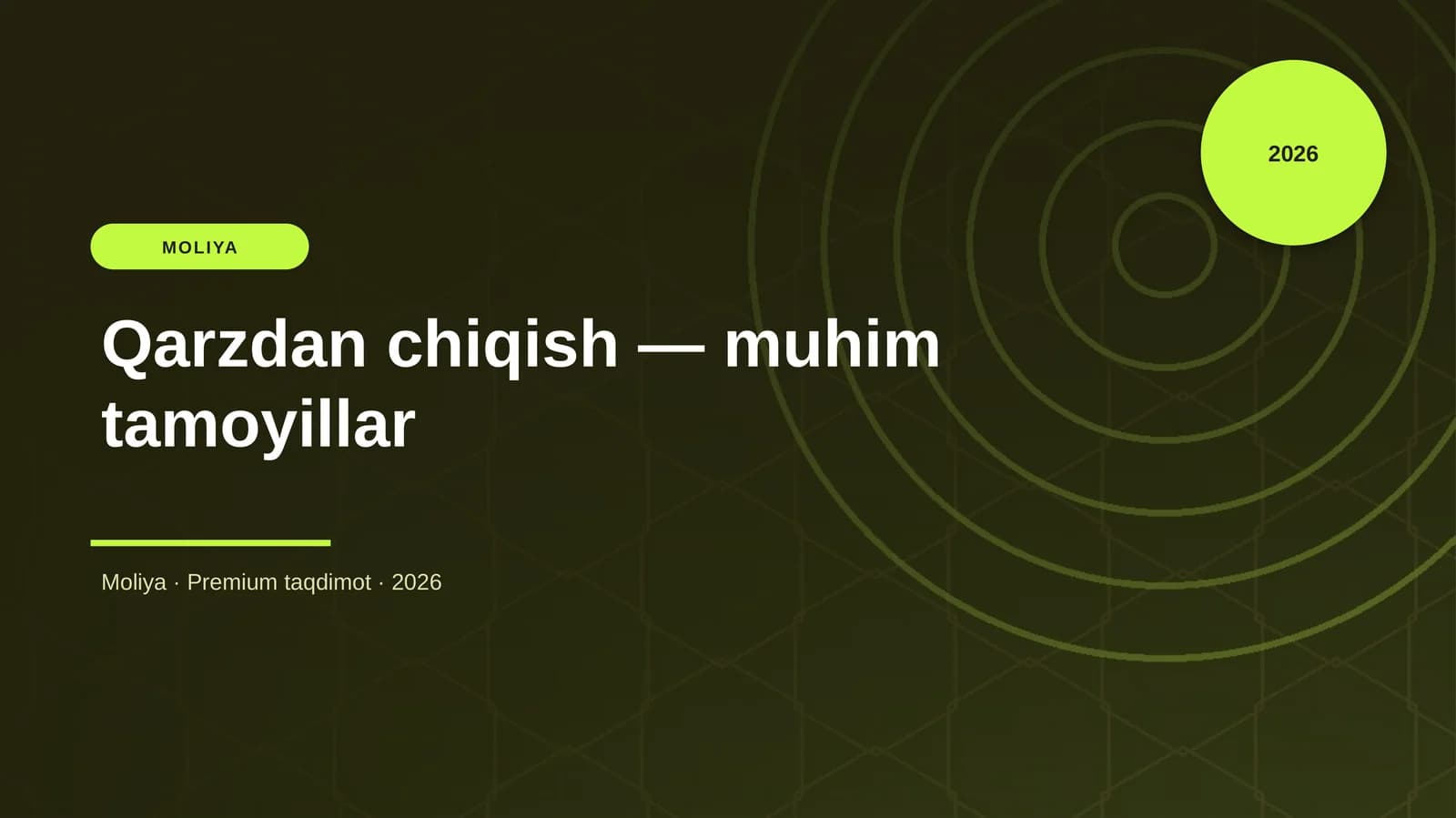 Qarzdan chiqish — muhim tamoyillar