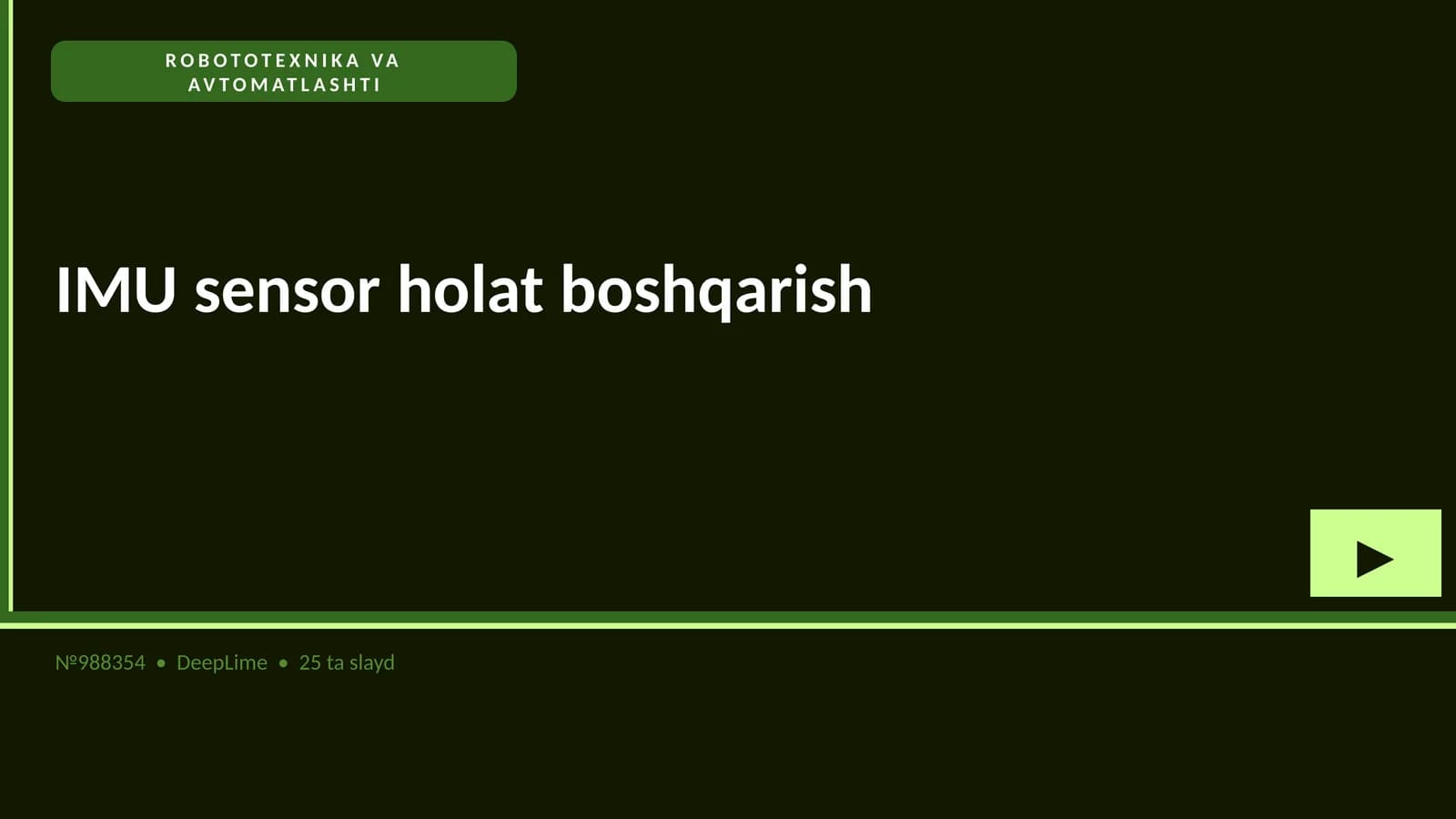 IMU sensor holat boshqarish