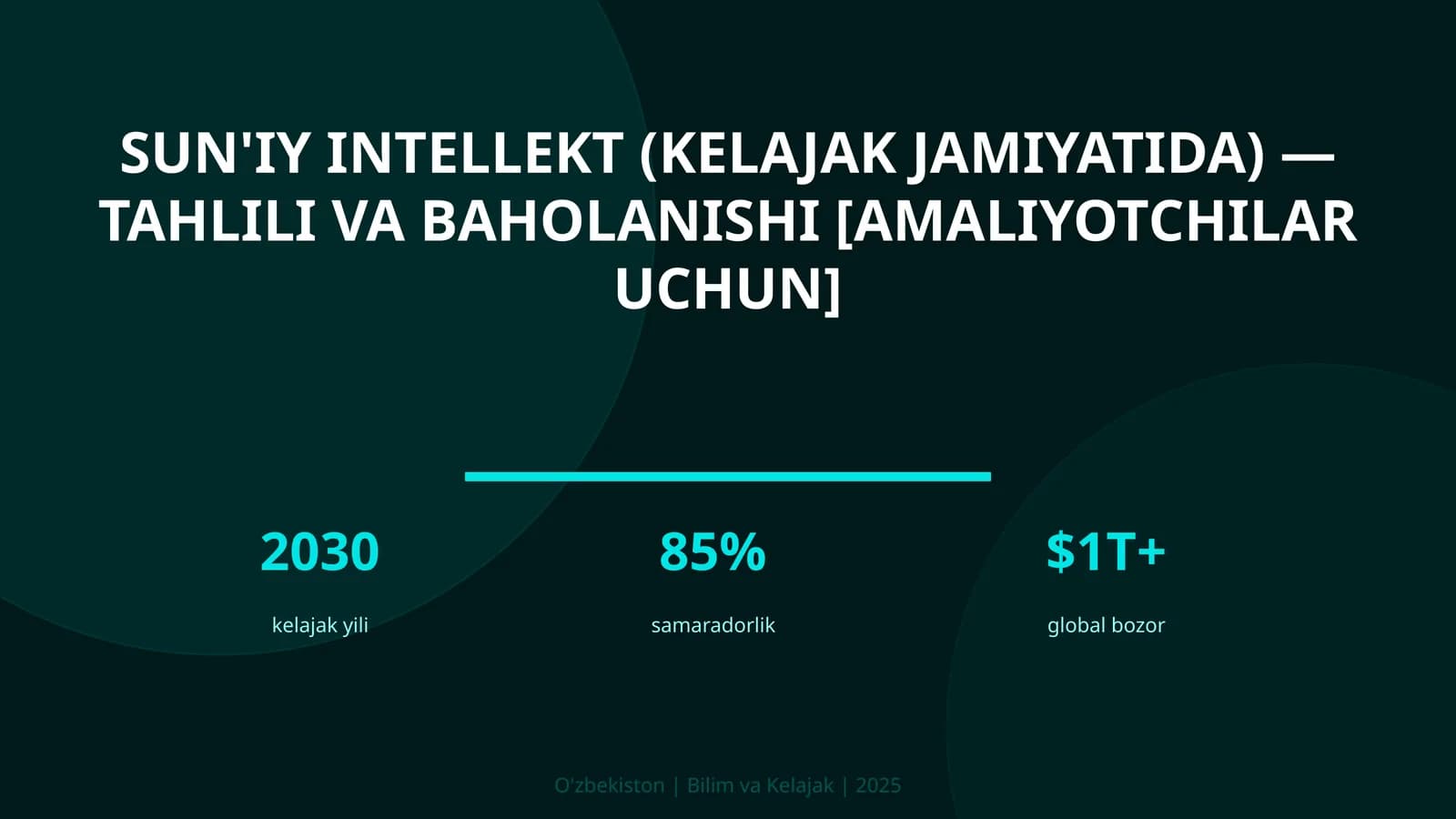 Sun'iy intellekt (kelajak jamiyatida) — tahlili va baholanishi [amaliyotchilar uchun]