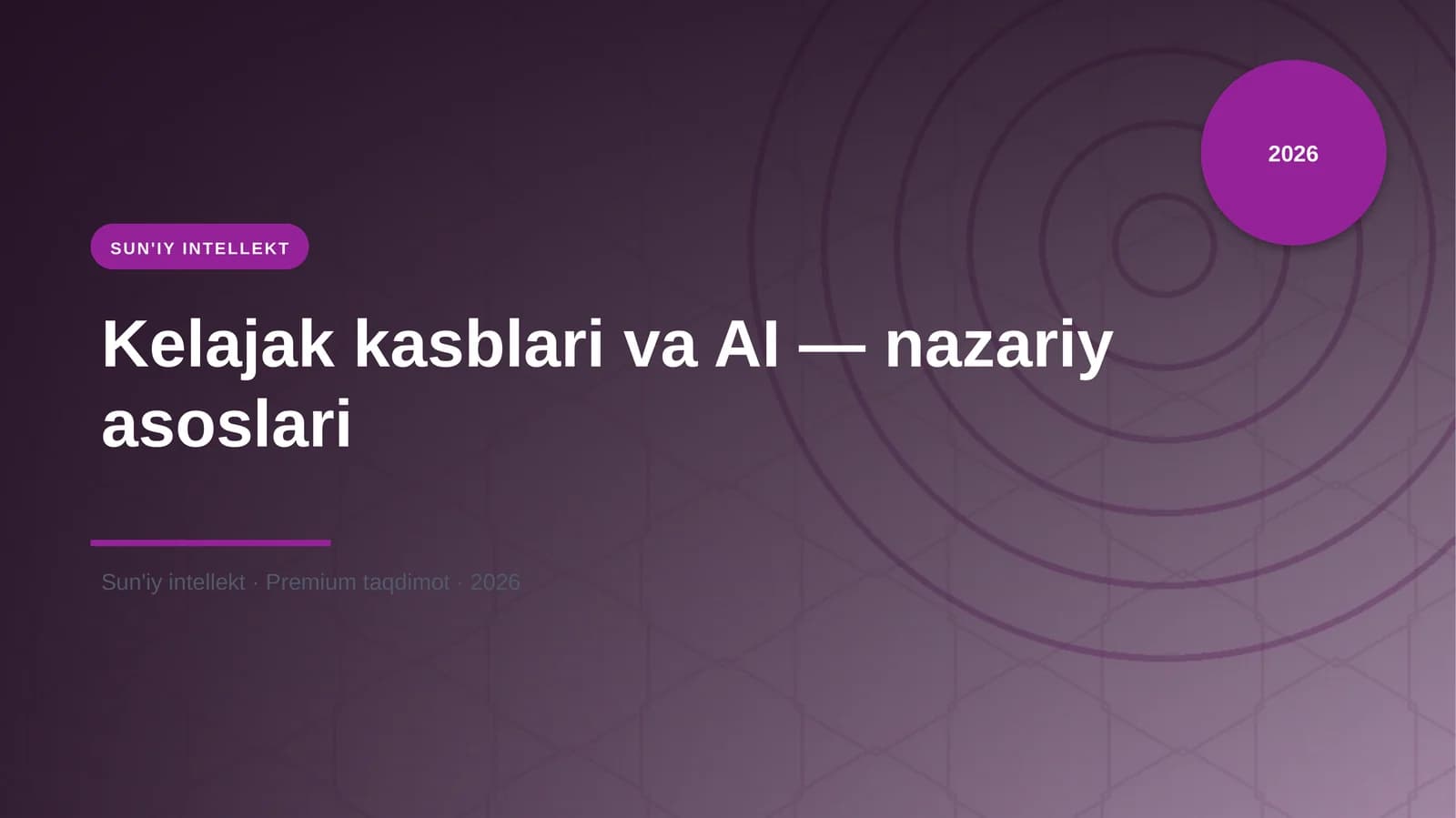 Kelajak kasblari va AI — nazariy asoslari