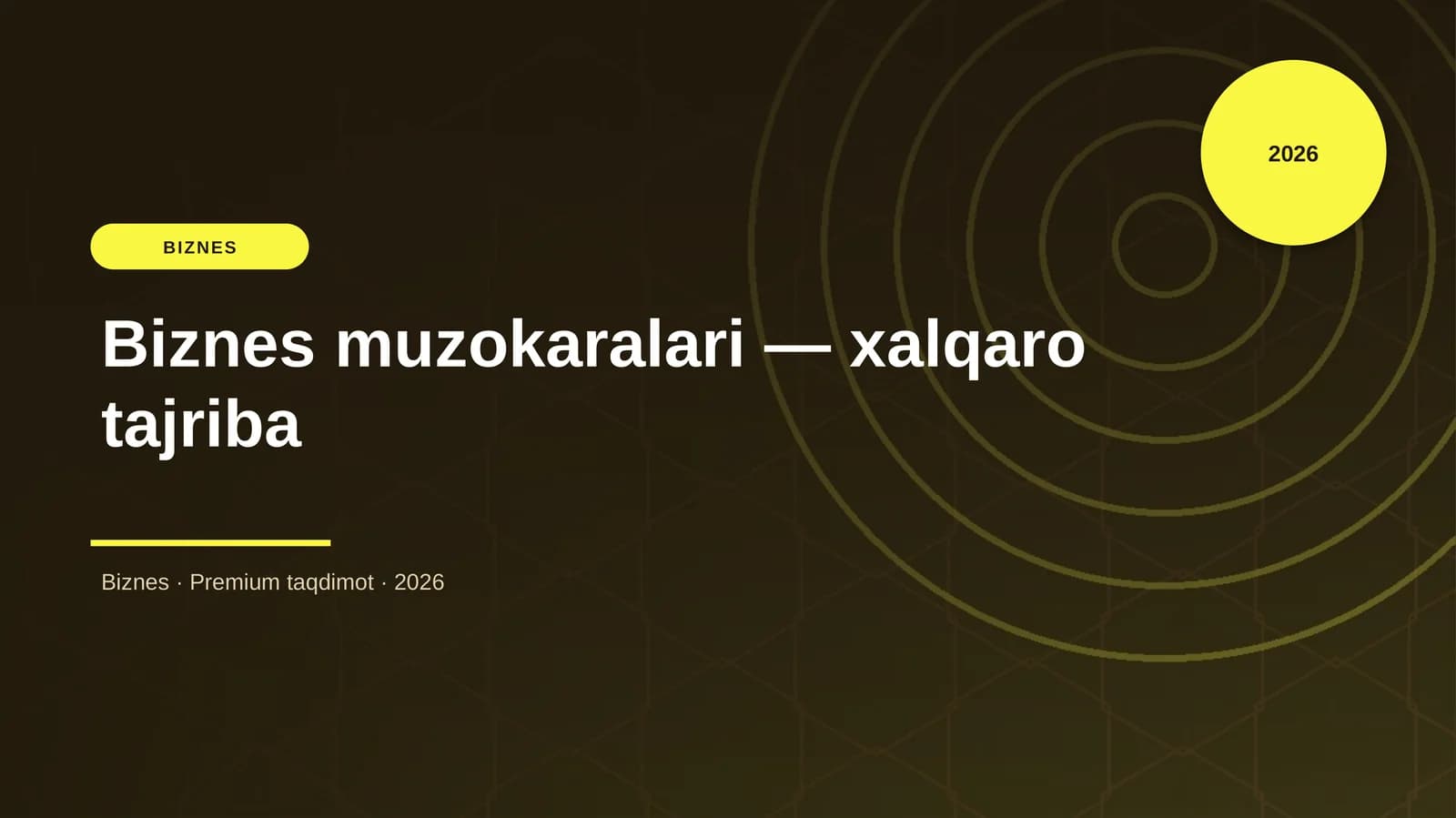 Biznes muzokaralari — xalqaro tajriba