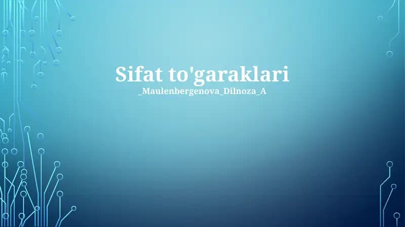 Sifat to'garaklari