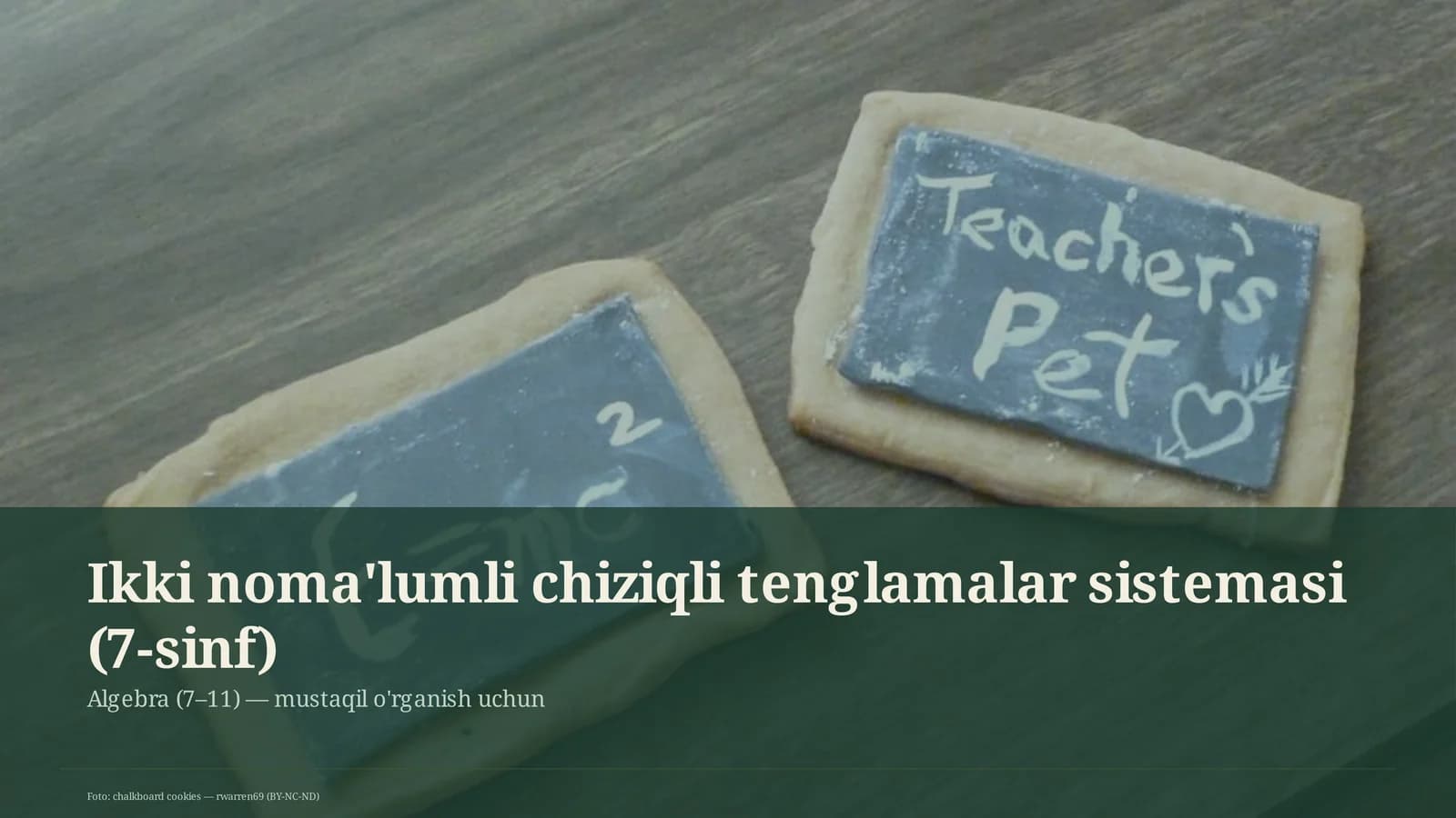 Ikki noma'lumli chiziqli tenglamalar sistemasi (7-sinf)