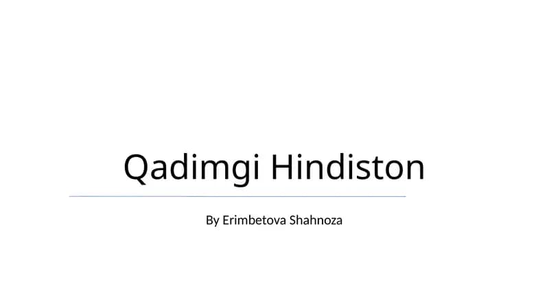 Qadimgi Hindiston