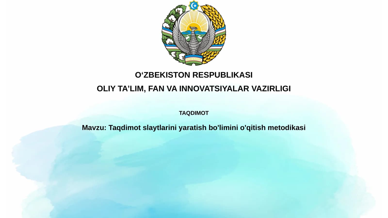 Taqdimotslaytlariniyaratishbo'liminio'qitishmetodikasi