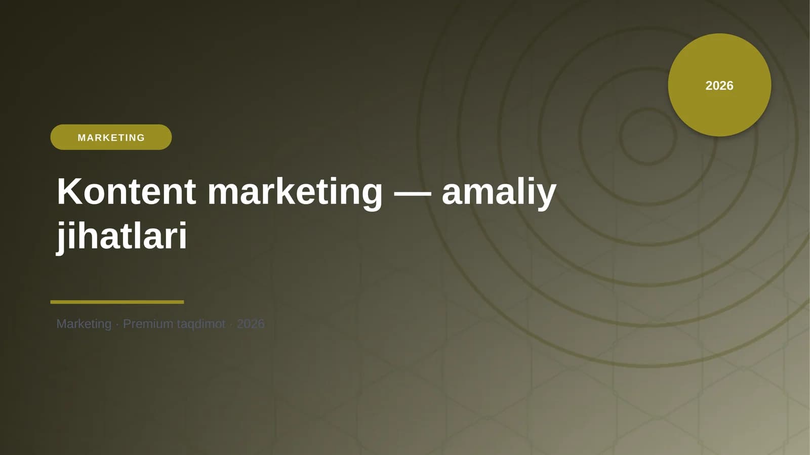 Kontent marketing — amaliy jihatlari