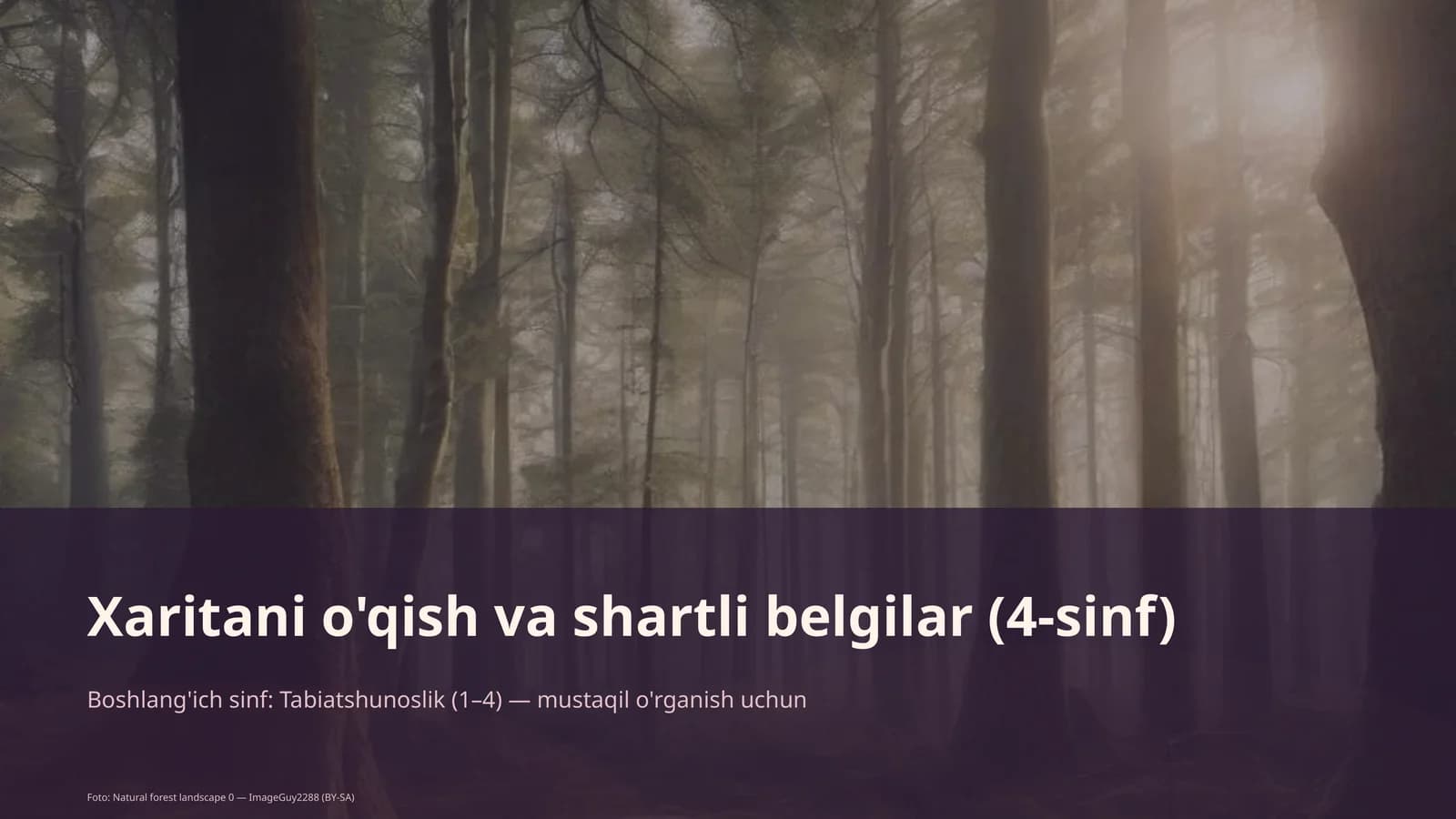 Xaritani o'qish va shartli belgilar (4-sinf)