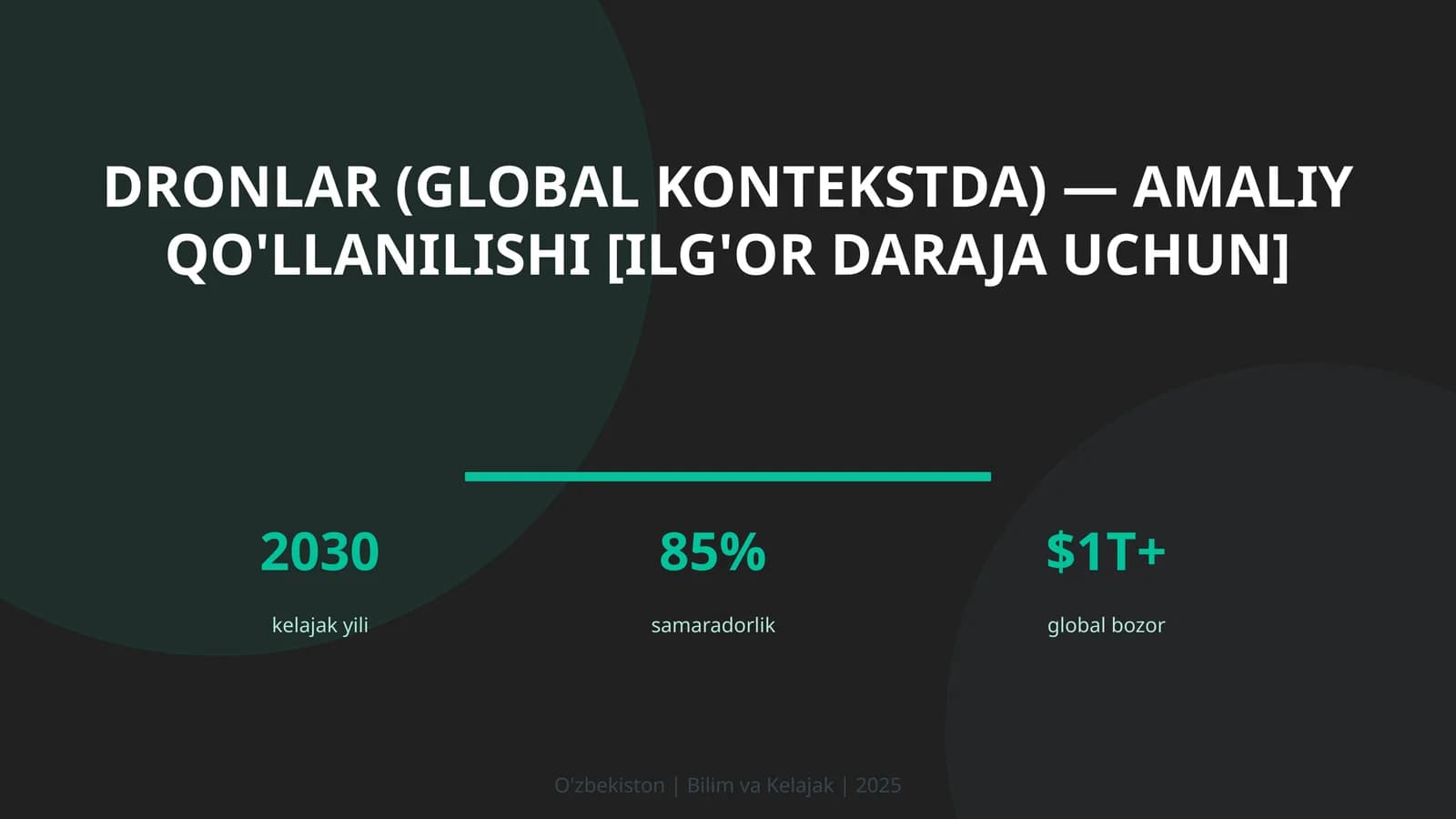 Dronlar (global kontekstda) — amaliy qo'llanilishi [ilg'or daraja uchun]