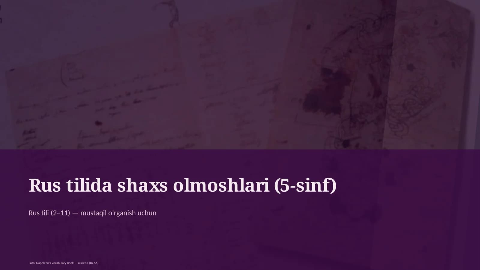 Rus tilida shaxs olmoshlari (5-sinf)