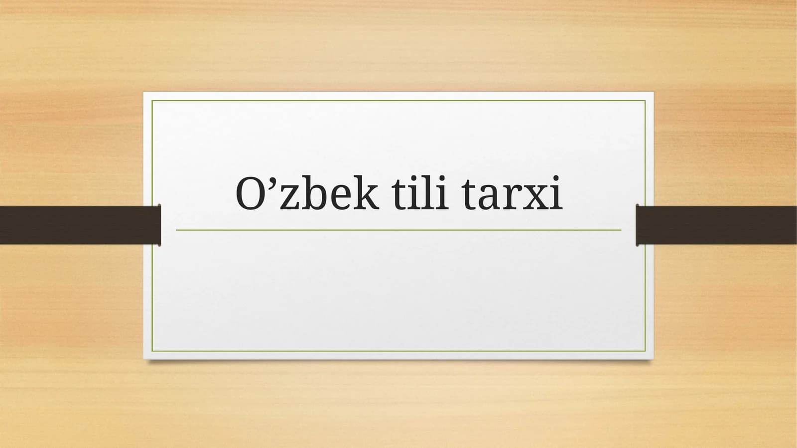 O’zbek tili tarxi