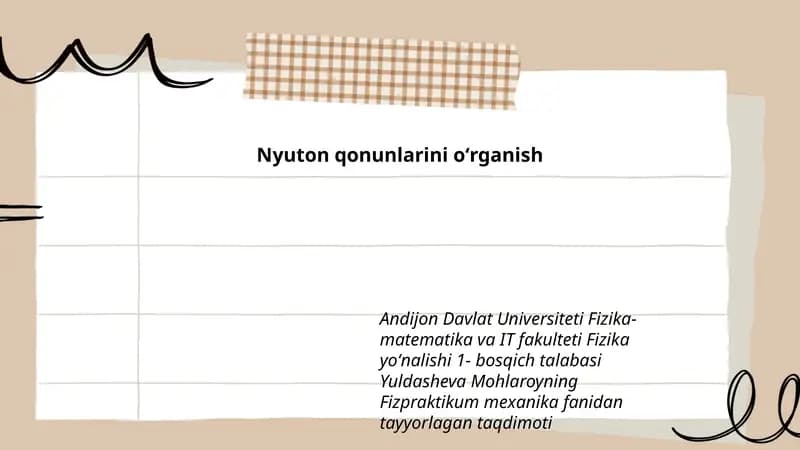 Nyuton qonunlarini oʻrganish