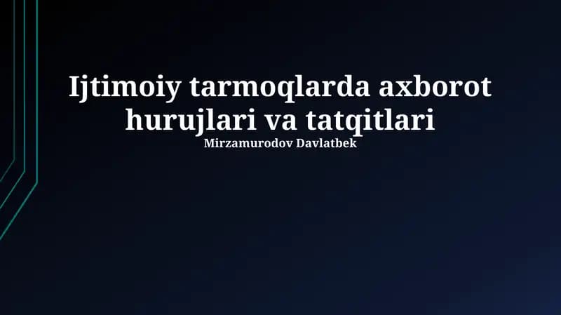 Ijtimoiy tarmoqlarda axborot hurujlari va tatqitlari