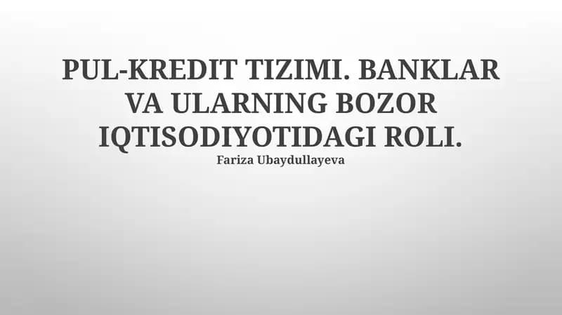 Kredit Tizimi: Ta'rif va Asosiy Tushunchalar