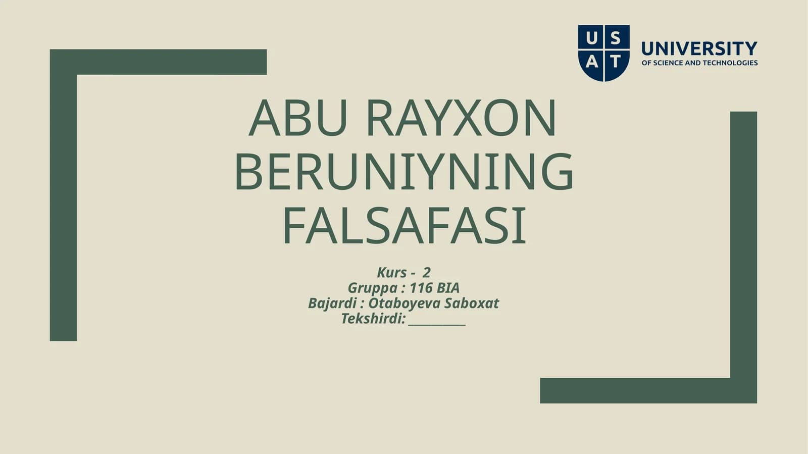 AbuRayxon Beruniyningfalsafasi