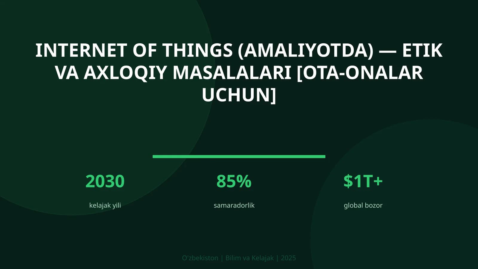 Internet of Things (amaliyotda) — etik va axloqiy masalalari [ota-onalar uchun]