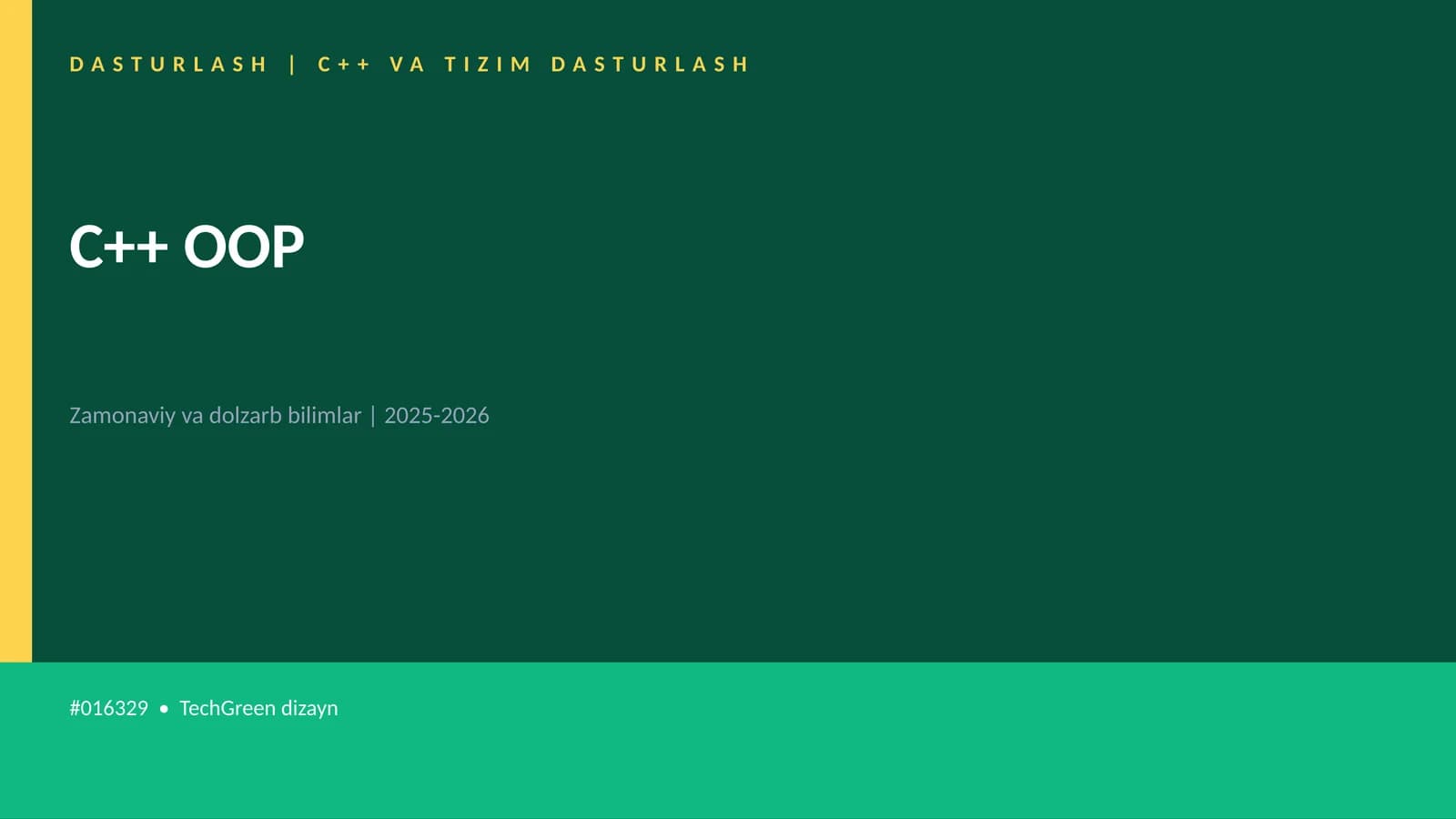 C++ VA TIZIM DASTURLASH