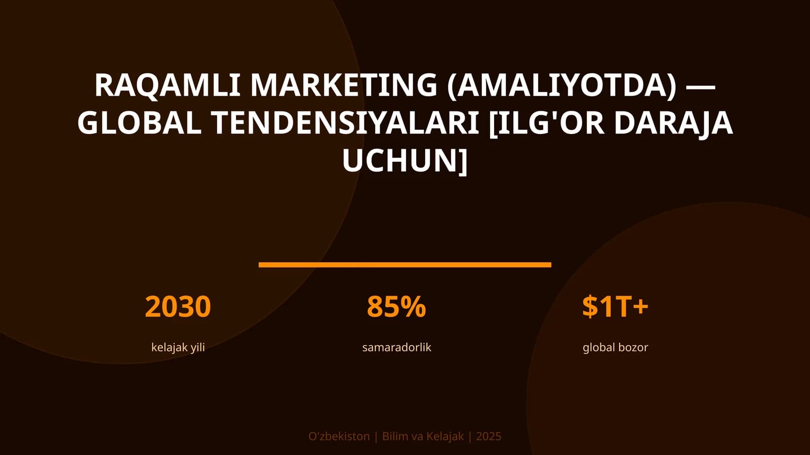 Raqamli marketing (amaliyotda) — global tendensiyalari [ilg'or daraja uchun]