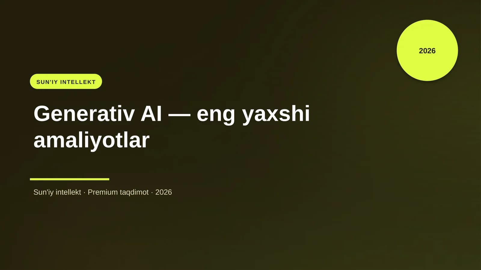 Generativ AI — eng yaxshi amaliyotlar