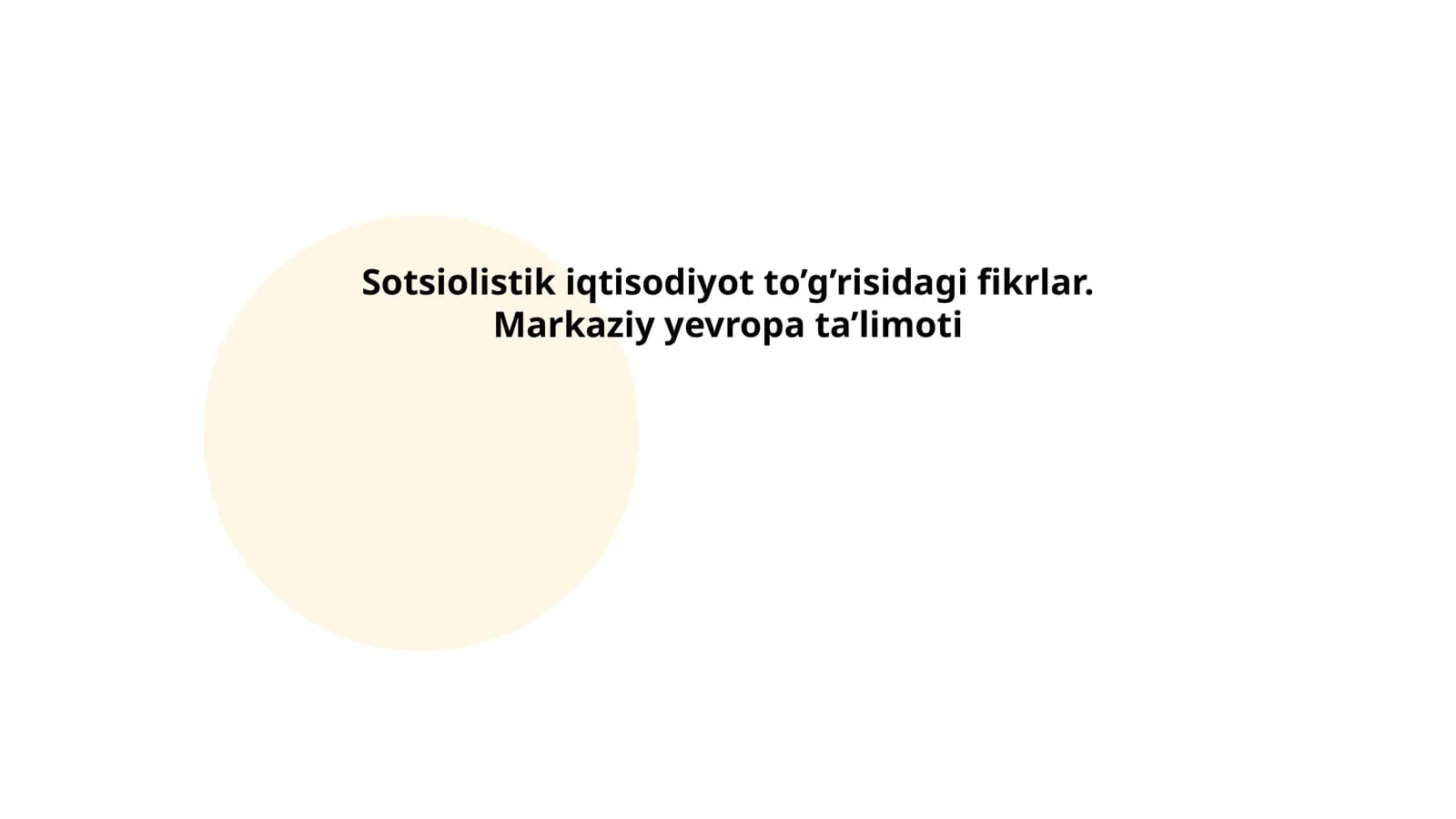 Sotsiolistik iqtisodiyot Markaziy yevropa ta’limoti