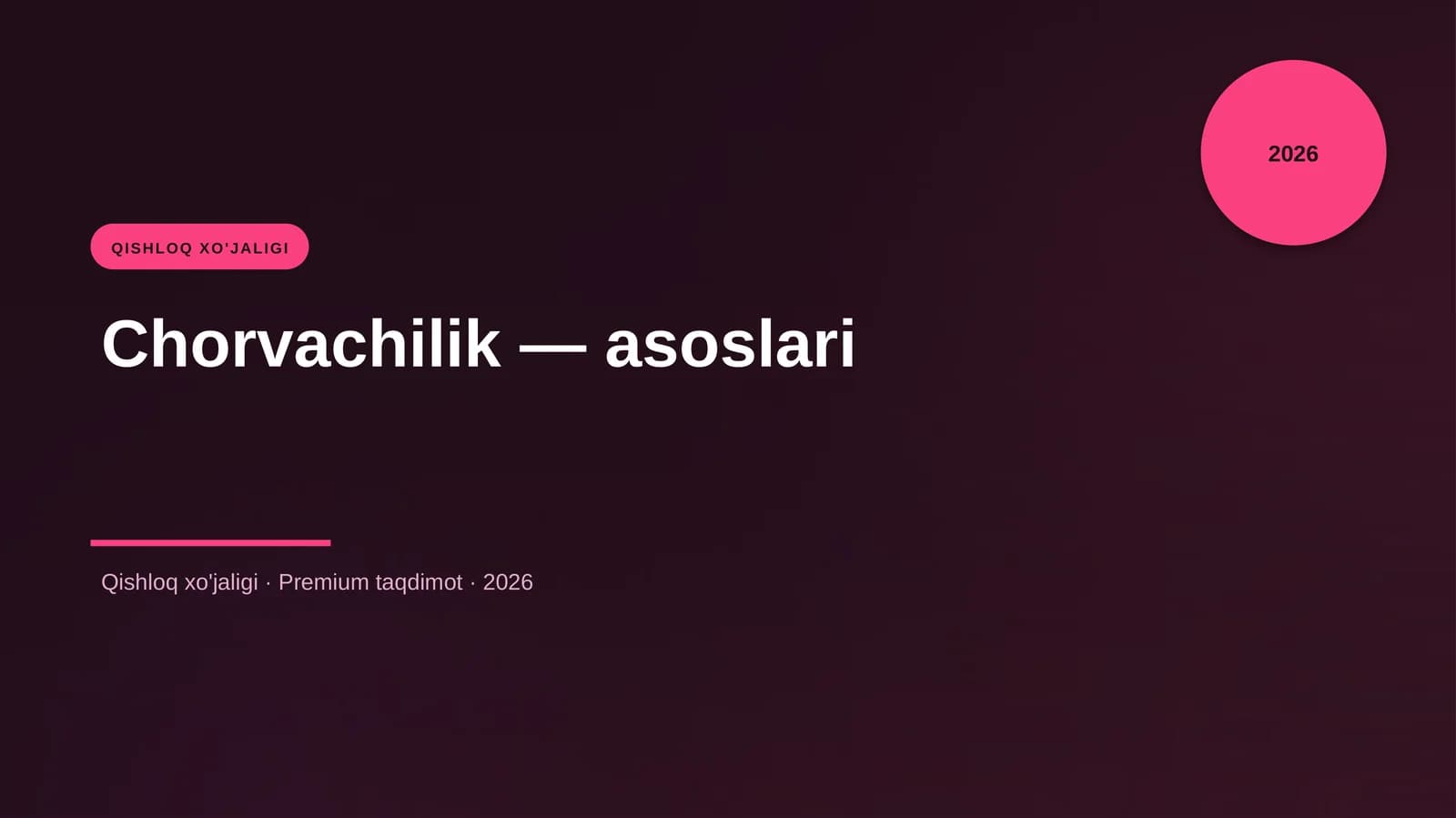 Chorvachilik — asoslari