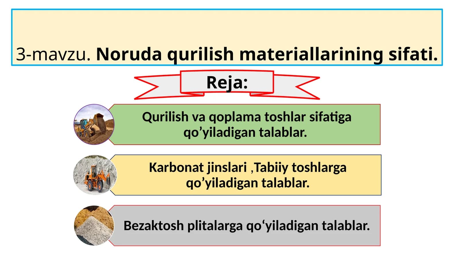 Noruda qurilish materiallarining sifati