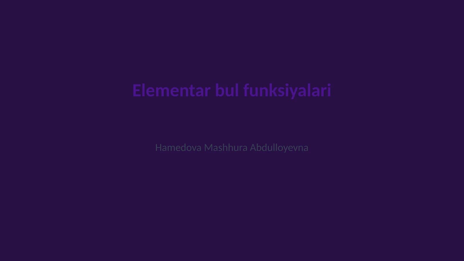 Elementar bul funksiyalari
