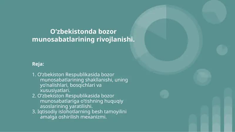 Oʼzbekistonda bozor munosabatlarining rivojlanishi