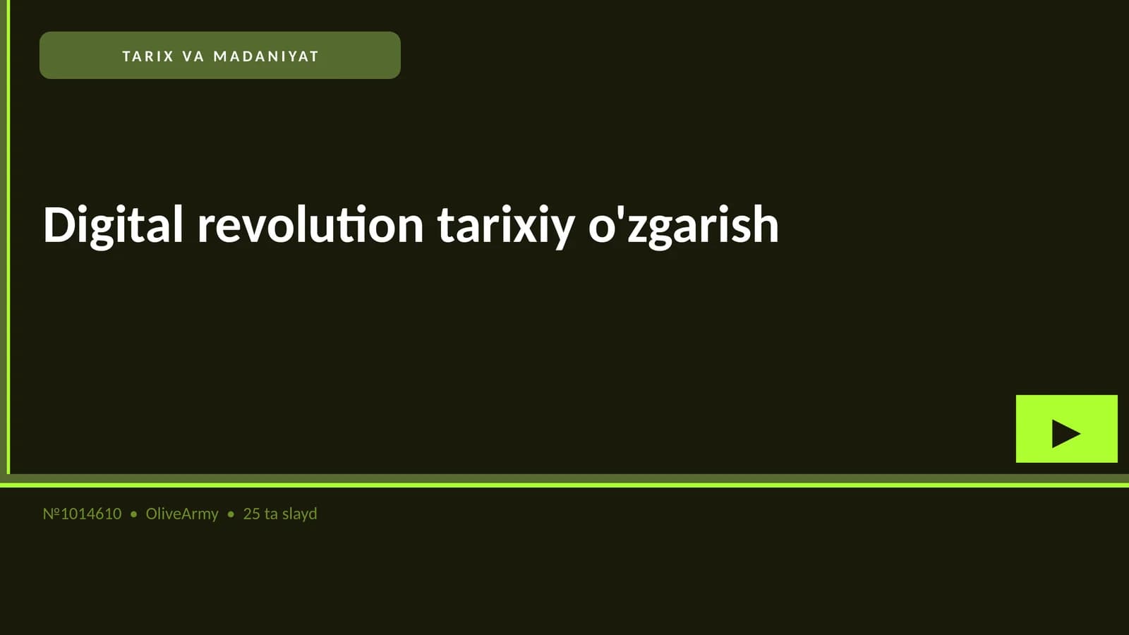 Digital revolution tarixiy o'zgarish