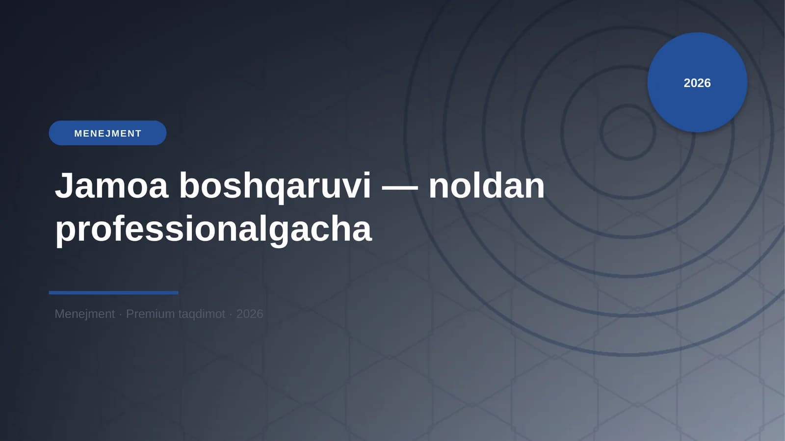 Jamoa boshqaruvi — noldan professionalgacha
