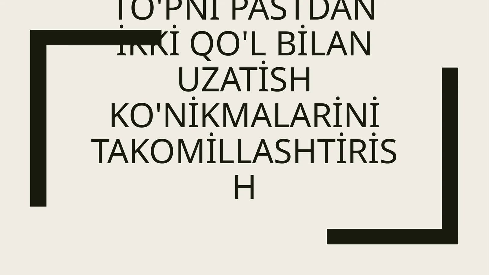Pastdan ikki qo'l bilan to'pni uzatish