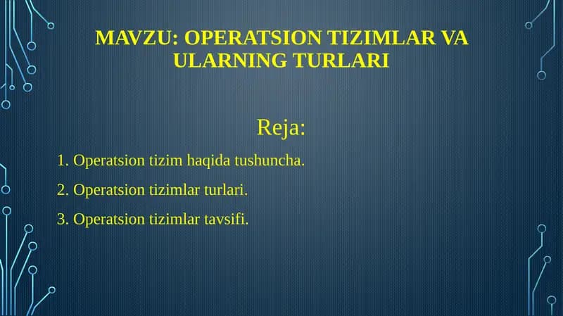 Operatsion tizimlar