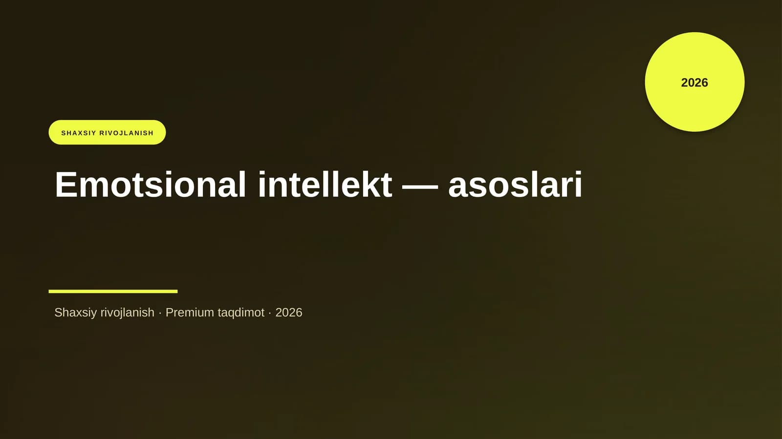 Emotsional intellekt — asoslari