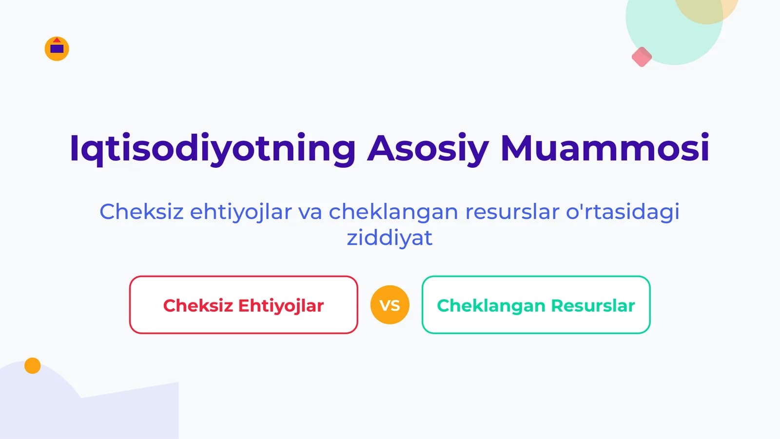 Iqtisodiyotning Asosiy Muammosi