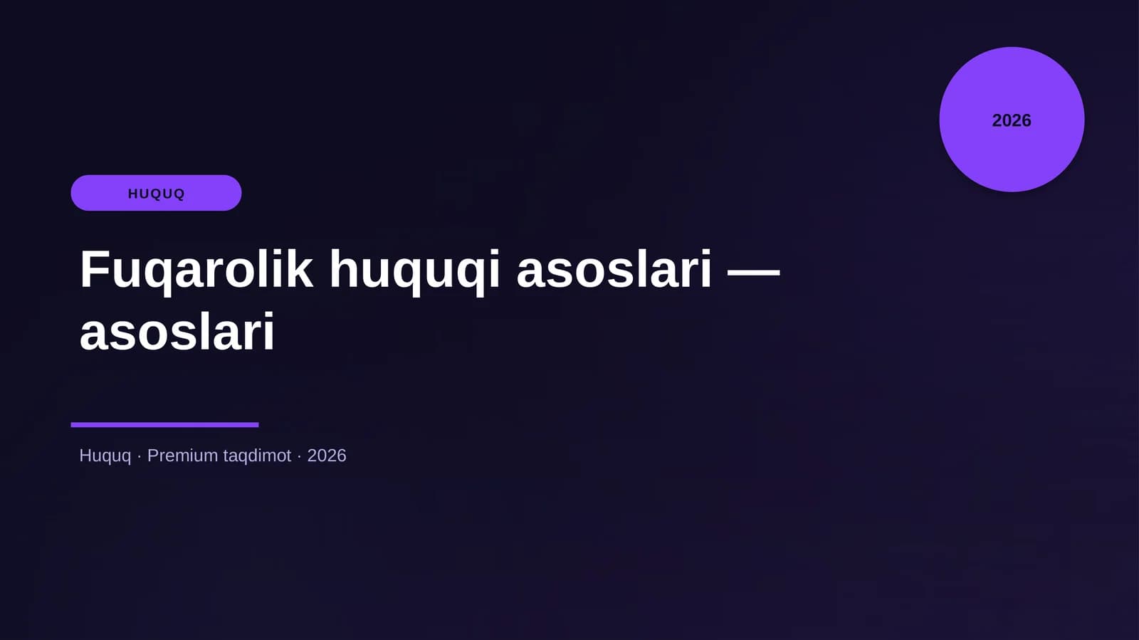 Fuqarolik huquqi asoslari — asoslari