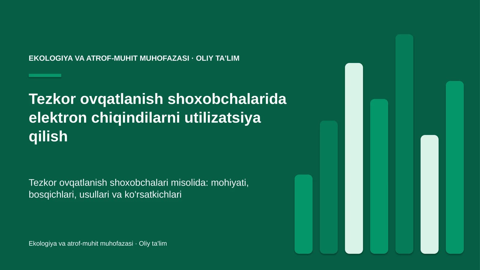 tezkor ovqatlanish shoxobchalarida elektron chiqindilarni utilizatsiya qilish 9284