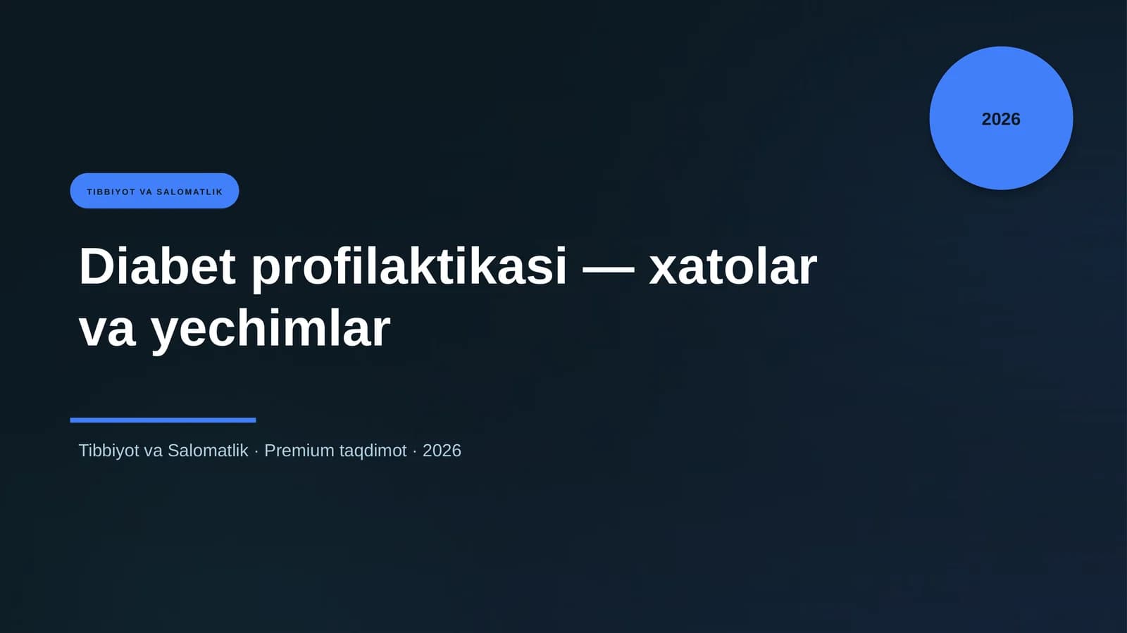 Diabet profilaktikasi — xatolar va yechimlar