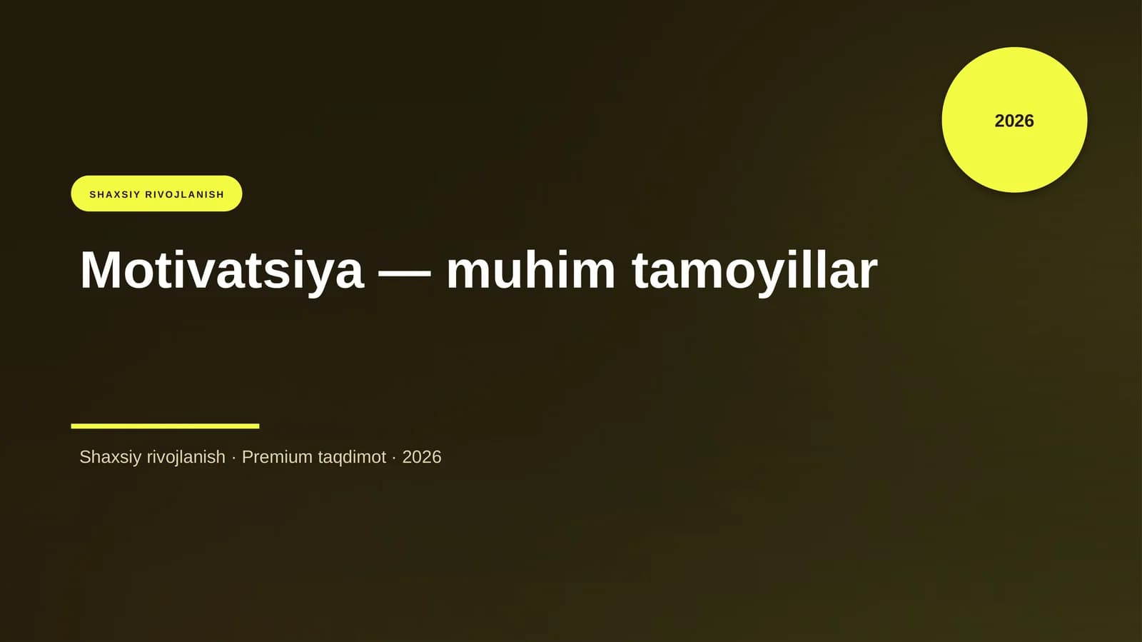 Motivatsiya — muhim tamoyillar