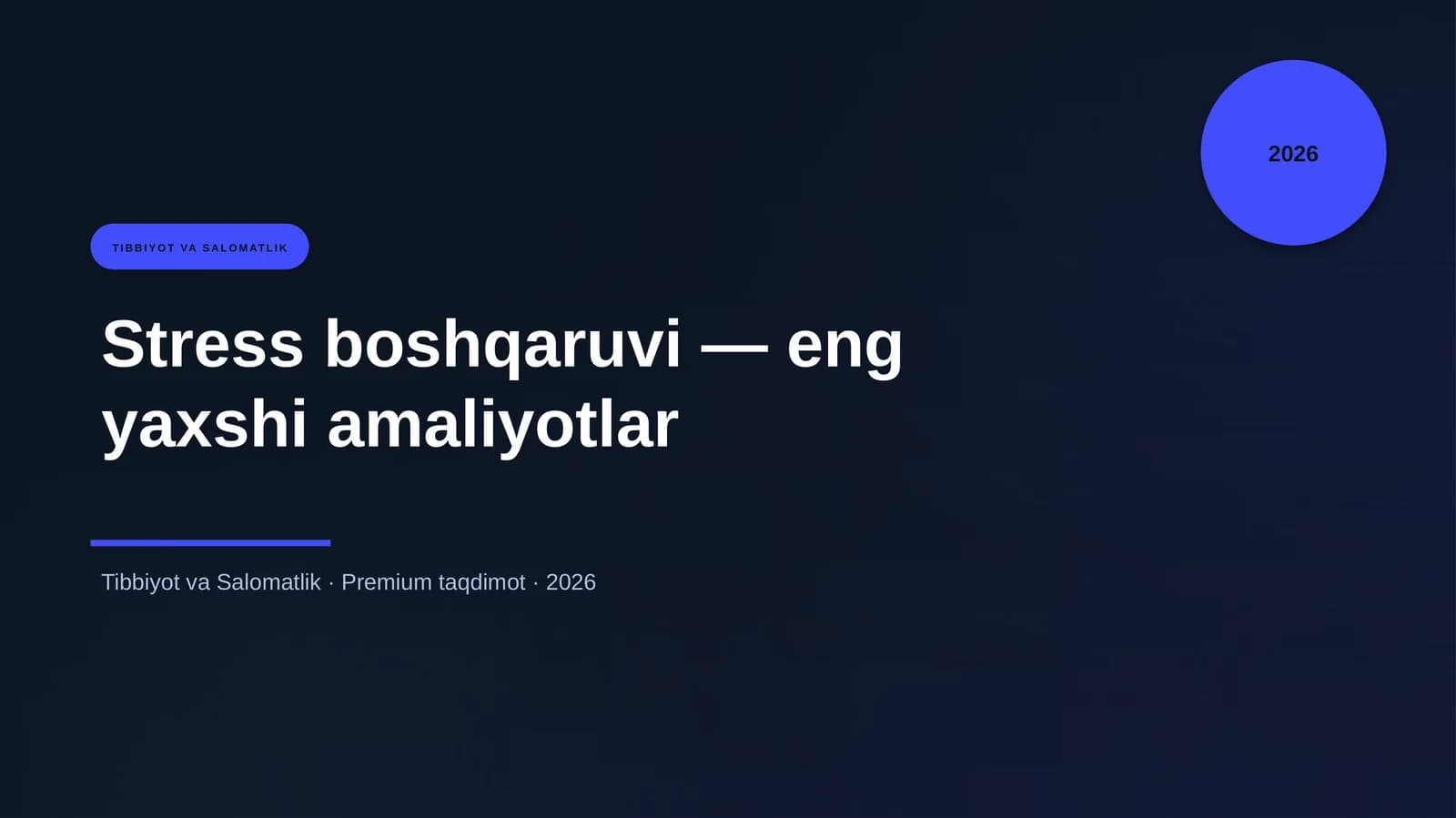 Stress boshqaruvi — eng yaxshi amaliyotlar