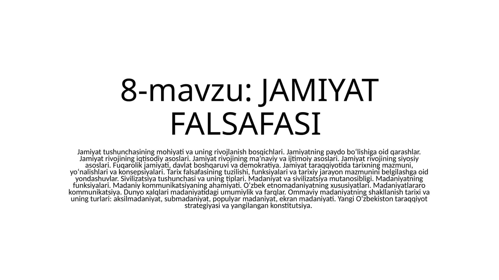 JAMIYAT FALSAFASI