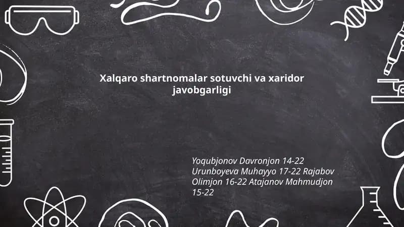 Xalqaro shartnomalar sotuvchi va xaridor javobgarligi