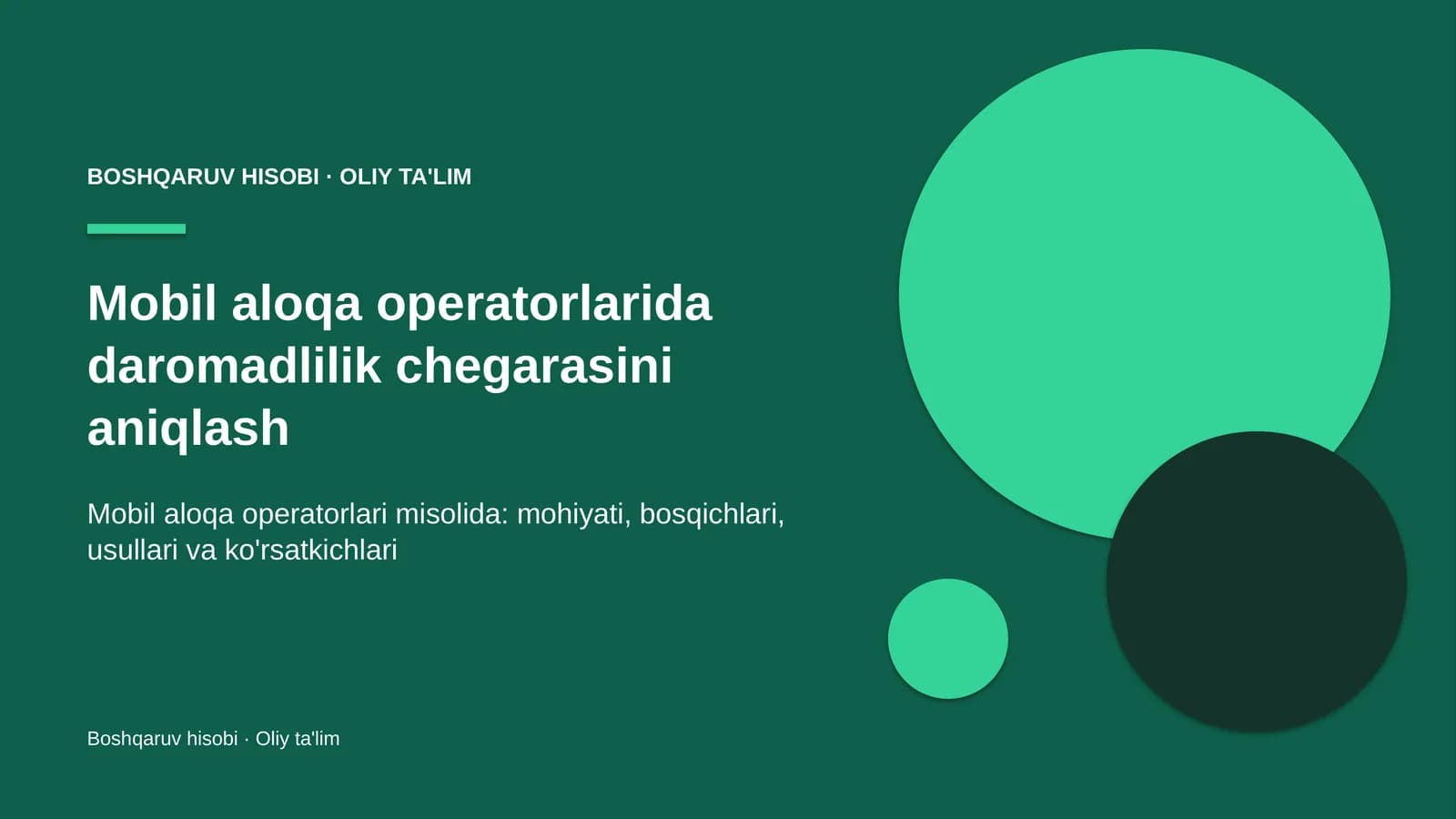 mobil aloqa operatorlarida daromadlilik chegarasini aniqlash 9022
