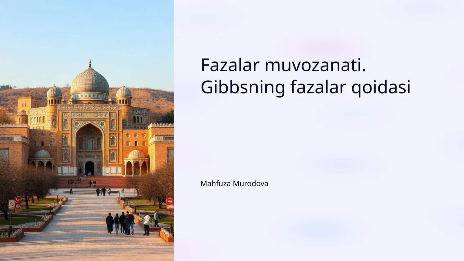 Gibbsning fazalar qoidasi