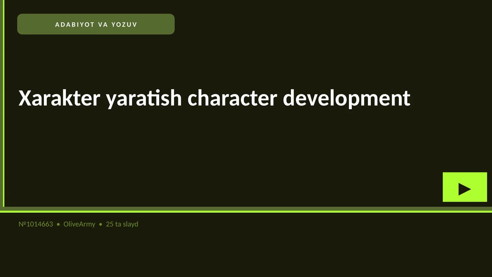 Xarakter yaratish character development