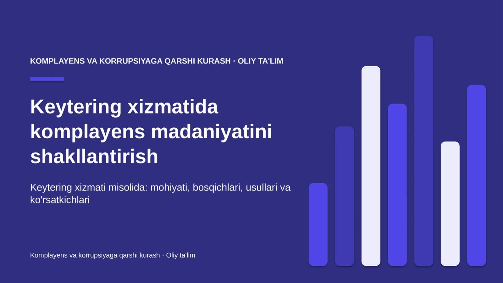 Keytering xizmatida komplayens madaniyatini shakllantirish