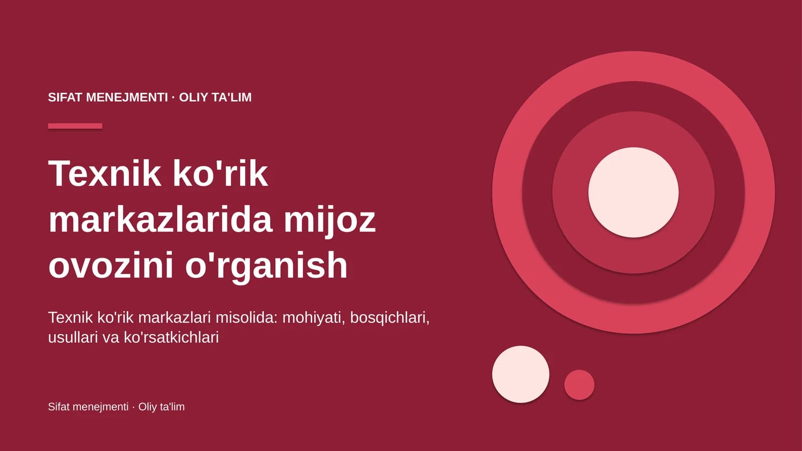Texnik ko'rik markazlarida mijoz ovozini o'rganish