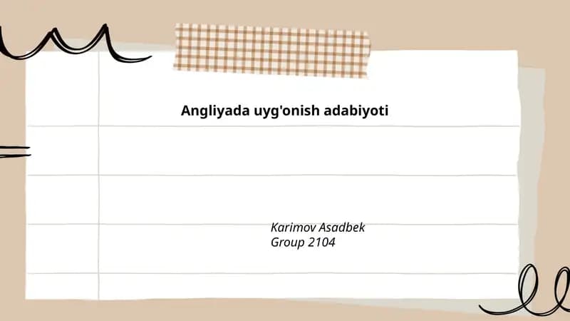 Angliya Uyg'onish adabiyoti