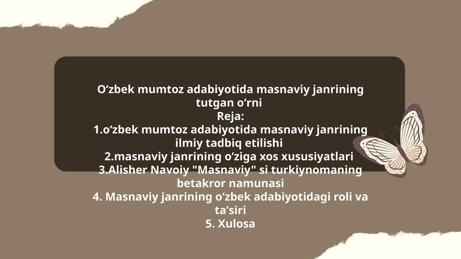 Oʻzbek mumtoz adabiyotida masnaviy janrining tutgan oʻrni